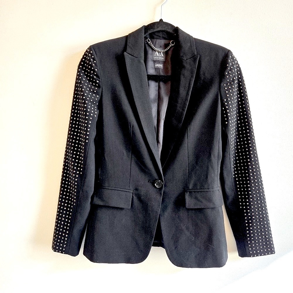 A/X ARMANI EXCHANGE | 0 (XS) Studded Blazer Jacket | black